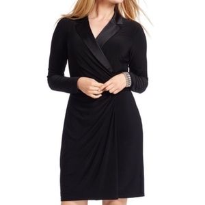 Ralph Lauren Black Tuxedo Wrap Dress NWT